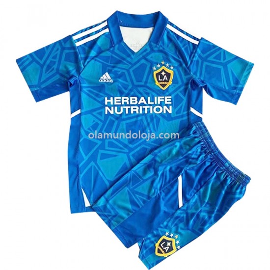Camisola Los Angeles Galaxy Criança Equipamento Segundo 2022-2023 Manga Corta